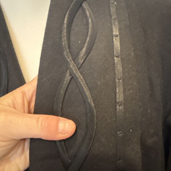 Alorna Petite Medium Shawl Collar Wool Coat Ribbon Trim Made in USA Crop Sleeve - Picture 3 of 11